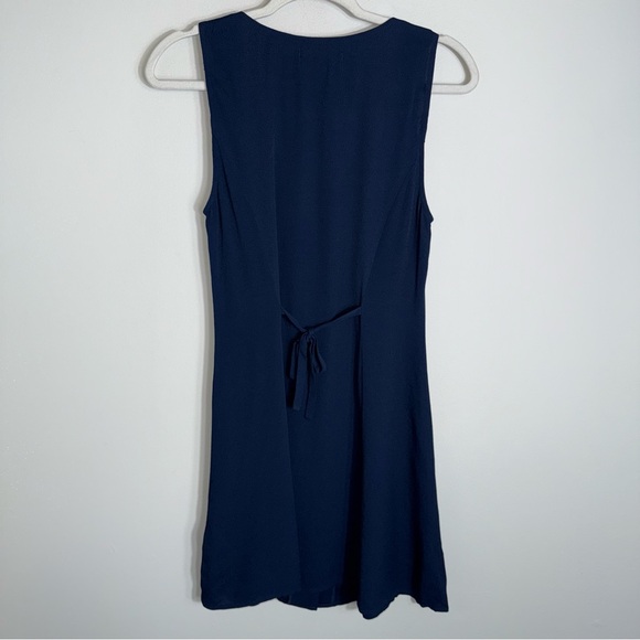 Reformation Rilynn Sleeveless Mini Dress-Button Front-Tie Back-Blue-Size 4 - Picture 7 of 9